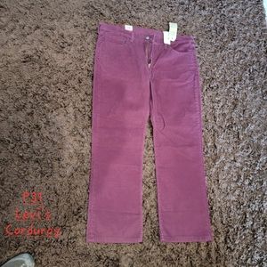 Levi's 514 Men's Corduroy Zipperfly W40 L30 Maroon NWT